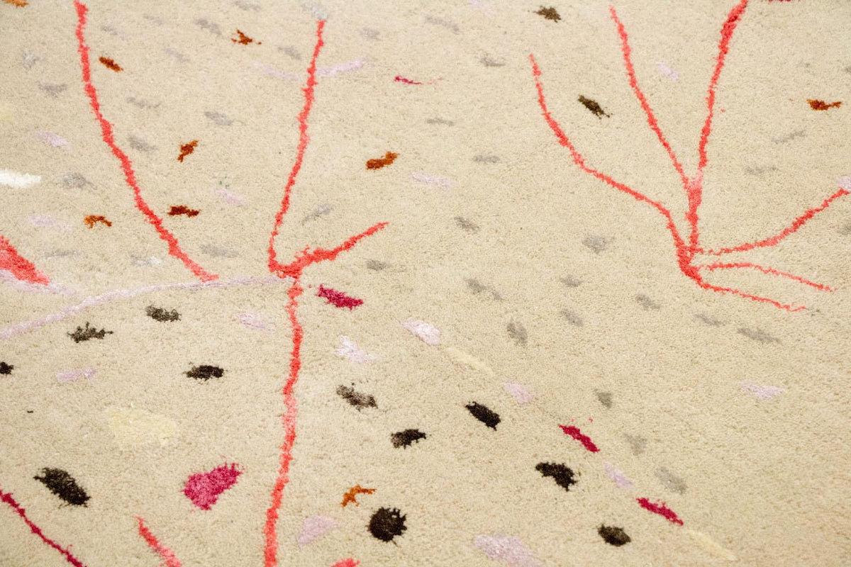 Designerski dywan - 244 x 155 cm - beżowy