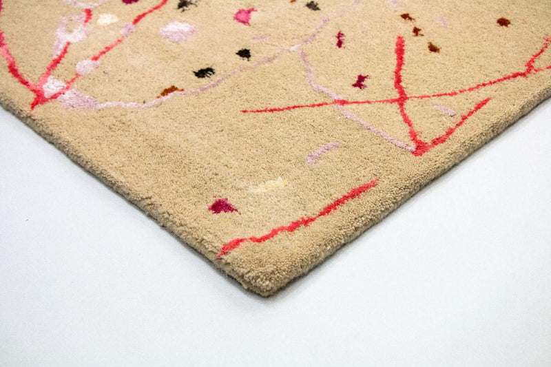 Designerski dywan - 244 x 155 cm - beżowy