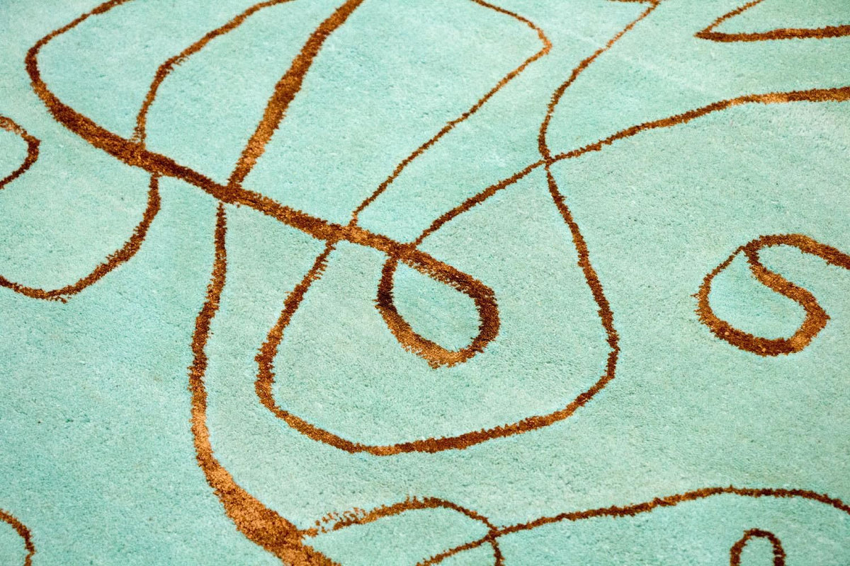 Designerski dywan - 246 x 154 cm - turkusowy