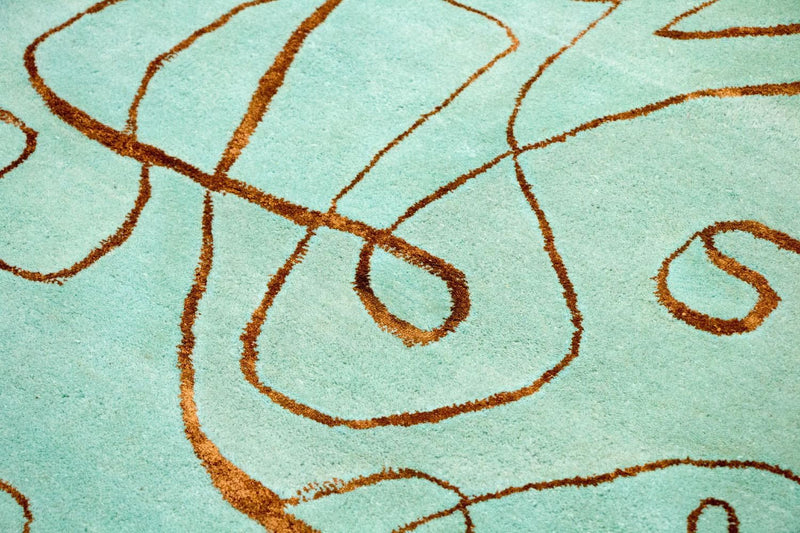 Designerski dywan - 246 x 154 cm - turkusowy