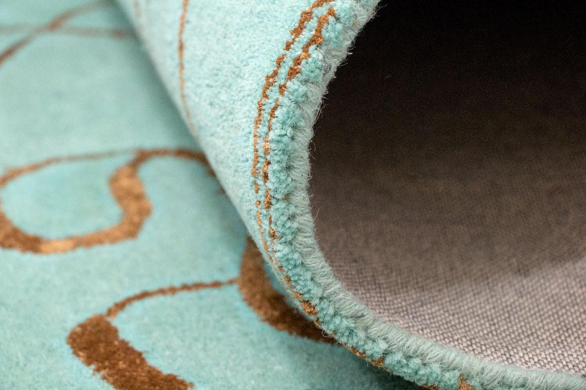 Designerski dywan - 246 x 154 cm - turkusowy