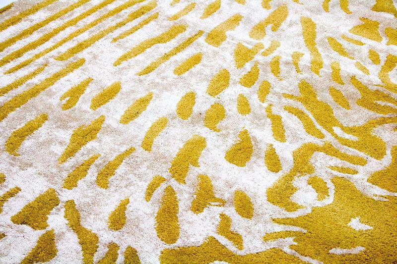 Designerski dywan - 242 x 154 cm - żółty musztardowy