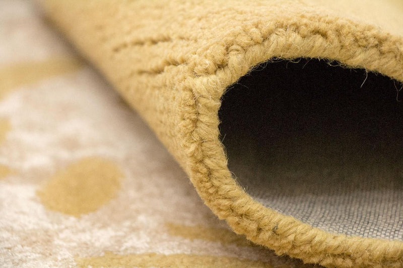 Designerski dywan - 242 x 154 cm - żółty musztardowy