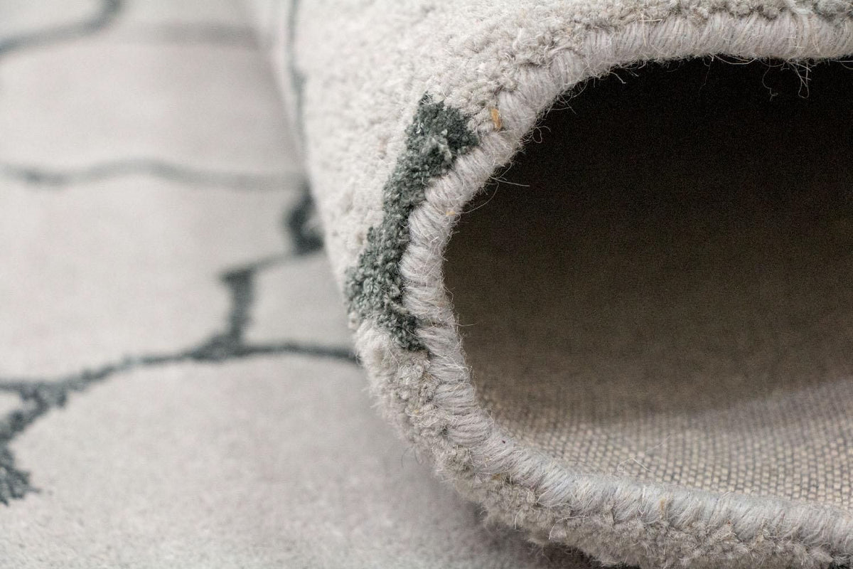 Dywan wełniany - 232 x 164 cm - srebrny