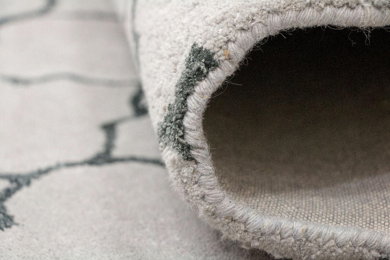 Dywan wełniany - 232 x 164 cm - srebrny