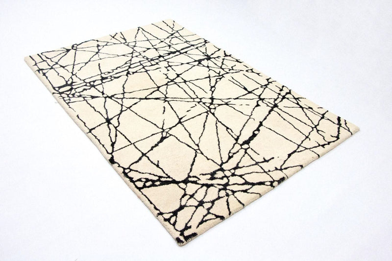 Designerski dywan - 181 x 121 cm - beżowy