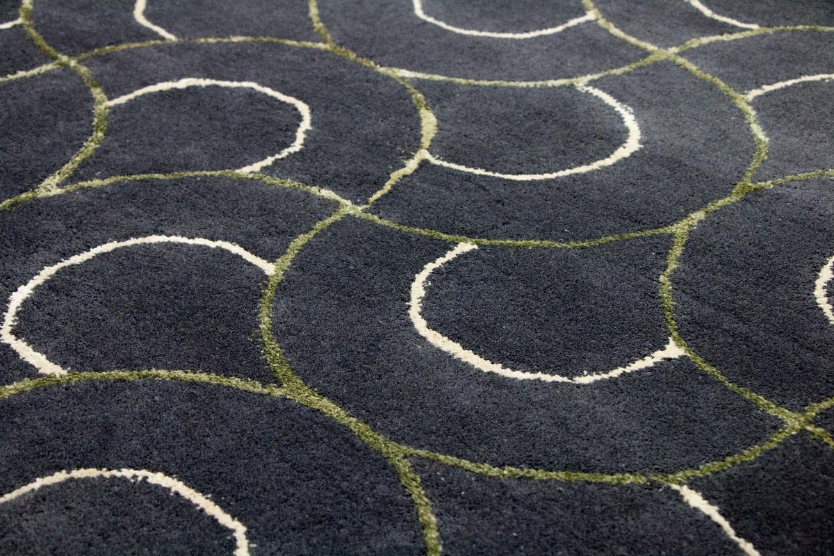 Designerski dywan - 242 x 152 cm - niebieski