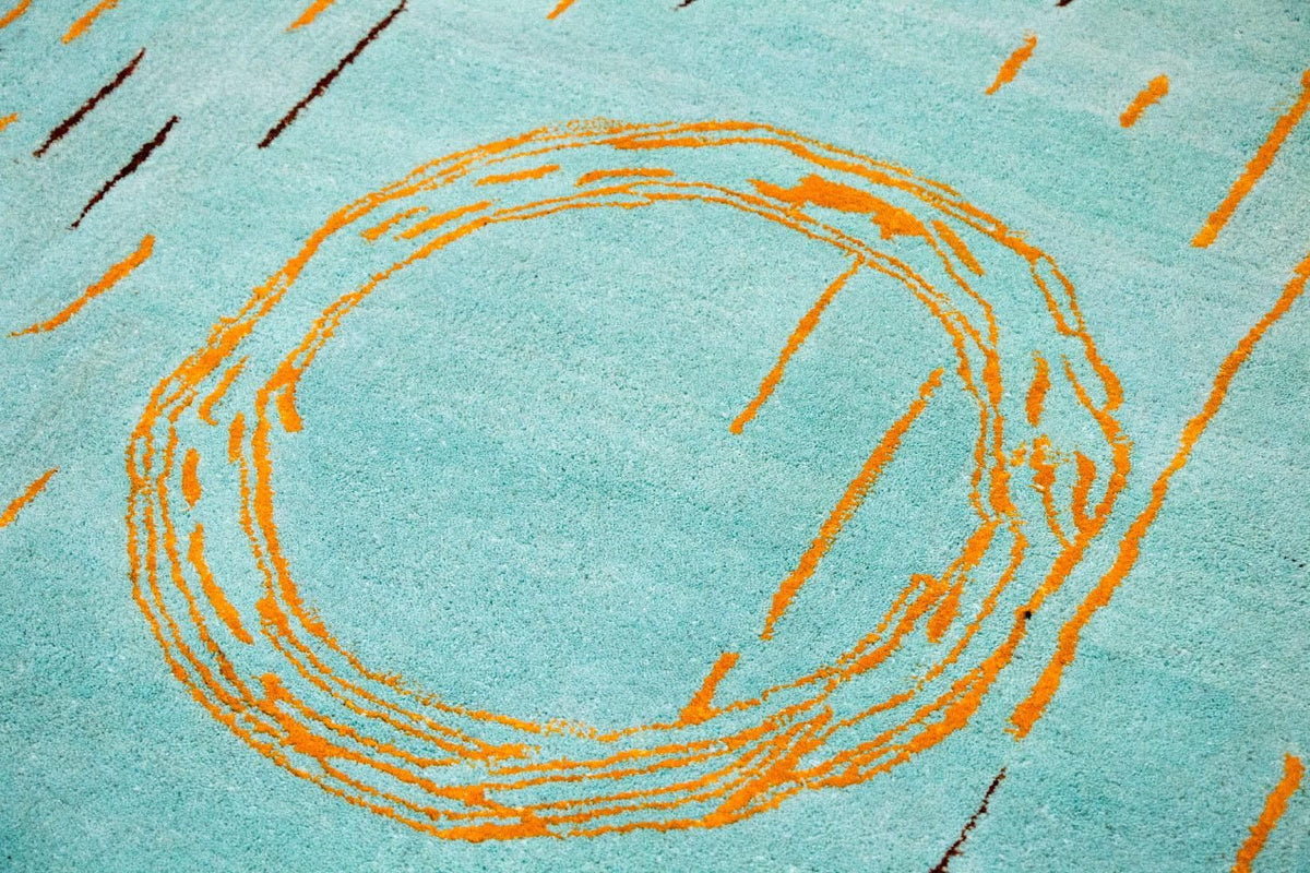 Designerski dywan - 244 x 154 cm - turkusowy