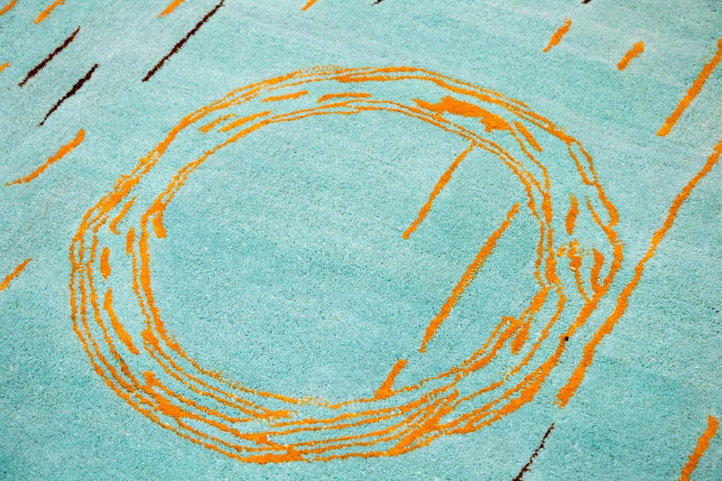 Designerski dywan - 244 x 154 cm - turkusowy