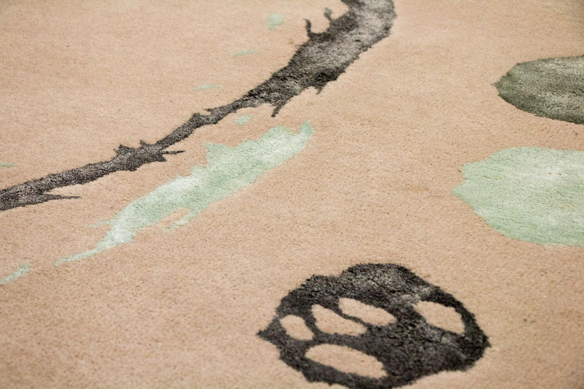 Designerski dywan - 179 x 121 cm - beżowy