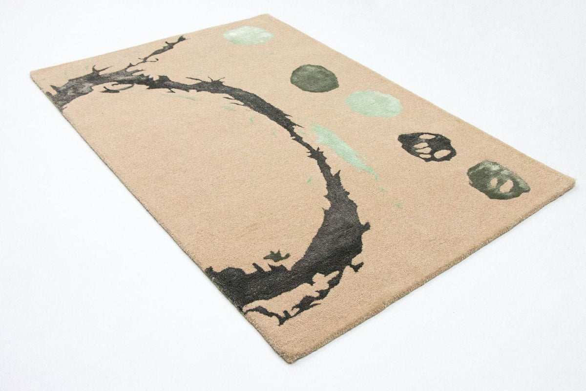 Designerski dywan - 179 x 121 cm - beżowy