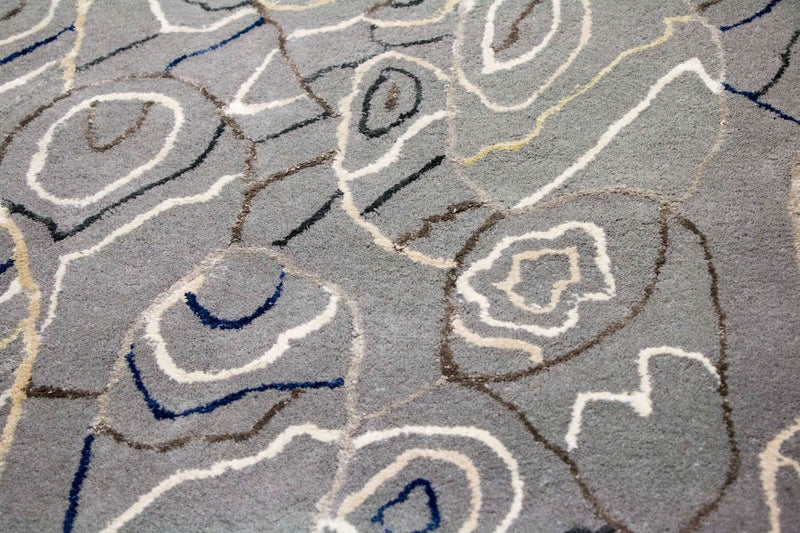 Designerski dywan - 243 x 155 cm - srebrny