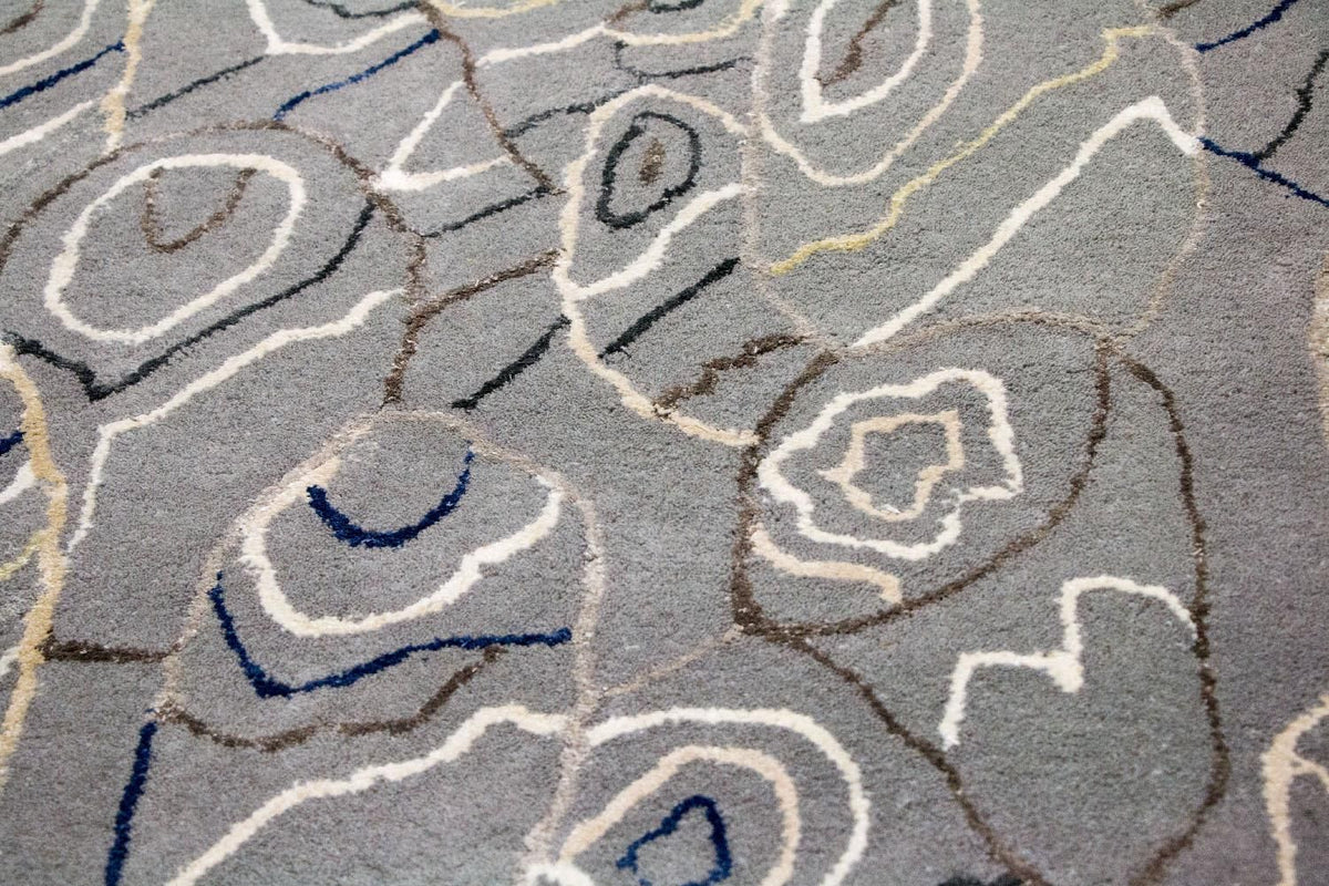 Designerski dywan - 243 x 155 cm - srebrny