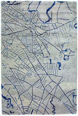 Designerski dywan - 241 x 153 cm - srebrny