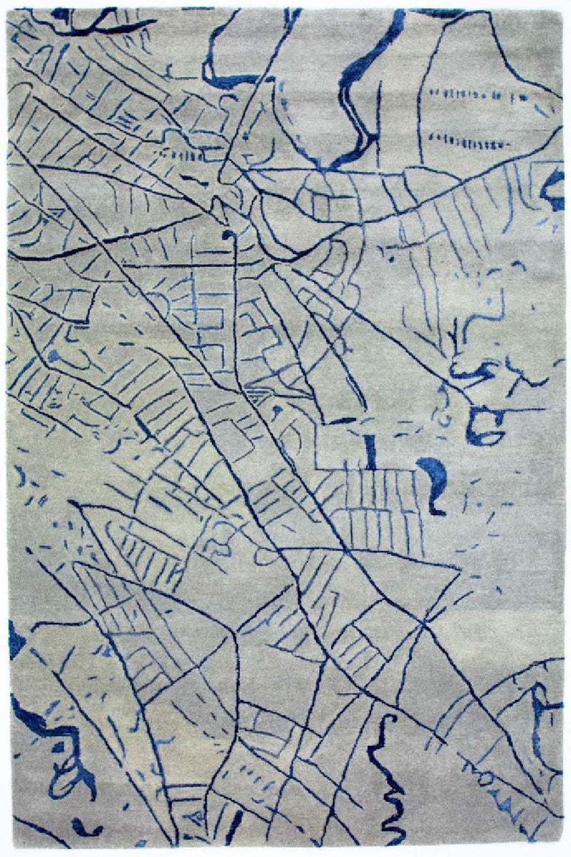 Designerski dywan - 241 x 153 cm - srebrny