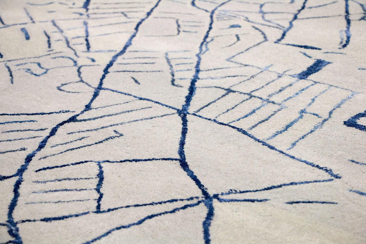 Designerski dywan - 241 x 153 cm - srebrny