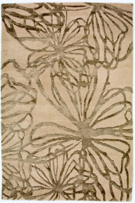 Designerski dywan - 193 x 134 cm - beżowy