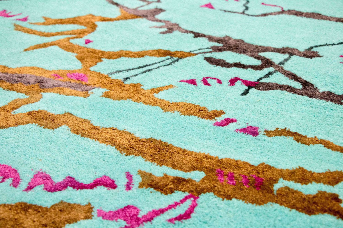 Designerski dywan - 248 x 154 cm - turkusowy