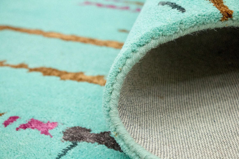 Designerski dywan - 248 x 154 cm - turkusowy