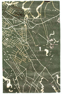 Designerski dywan - 243 x 154 cm - zielona