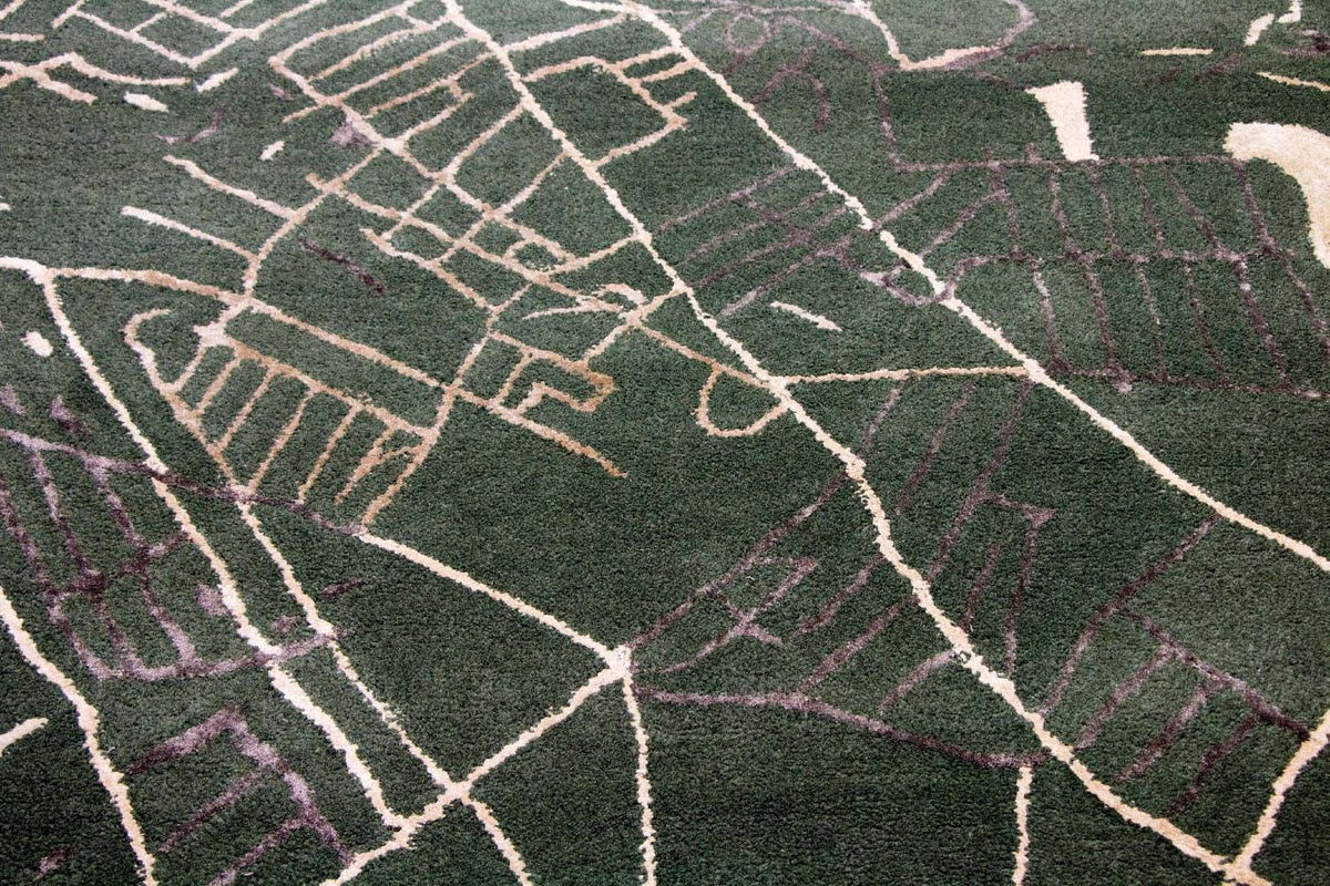 Designerski dywan - 243 x 154 cm - zielona