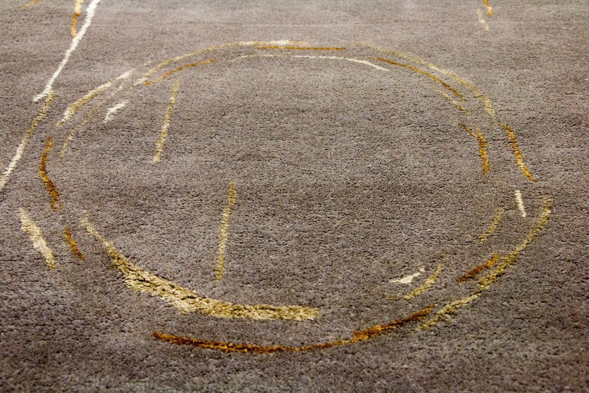 Designerski dywan - 242 x 151 cm - brązowy