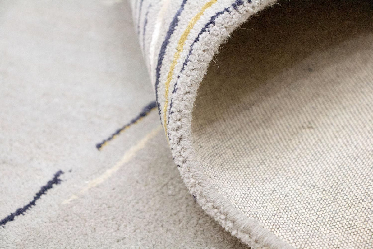 Designerski dywan - 244 x 157 cm - beżowy