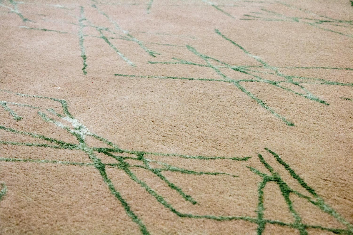 Designerski dywan - 198 x 136 cm - beżowy