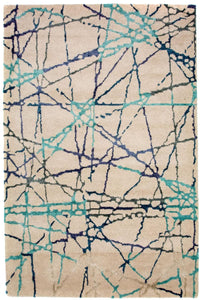 Designerski dywan - 197 x 136 cm - beżowy