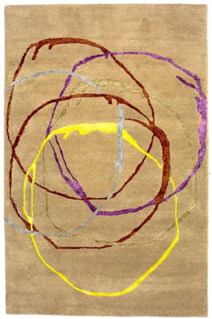 Designerski dywan - 246 x 152 cm - beżowy