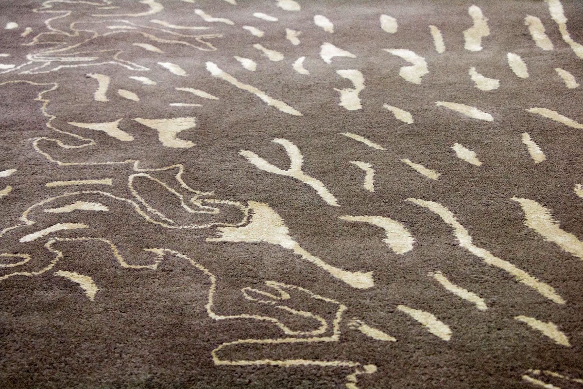 Designerski dywan - 241 x 153 cm - brązowy