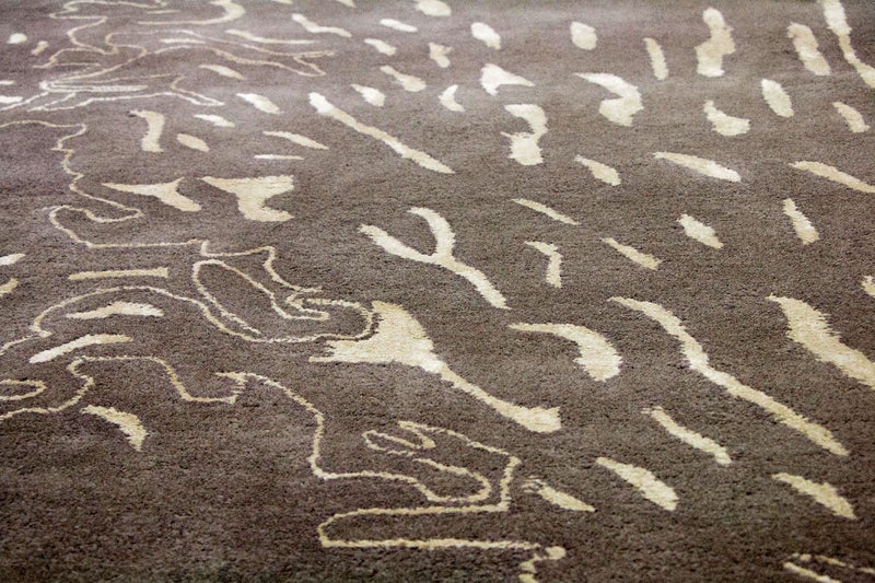 Designerski dywan - 241 x 153 cm - brązowy