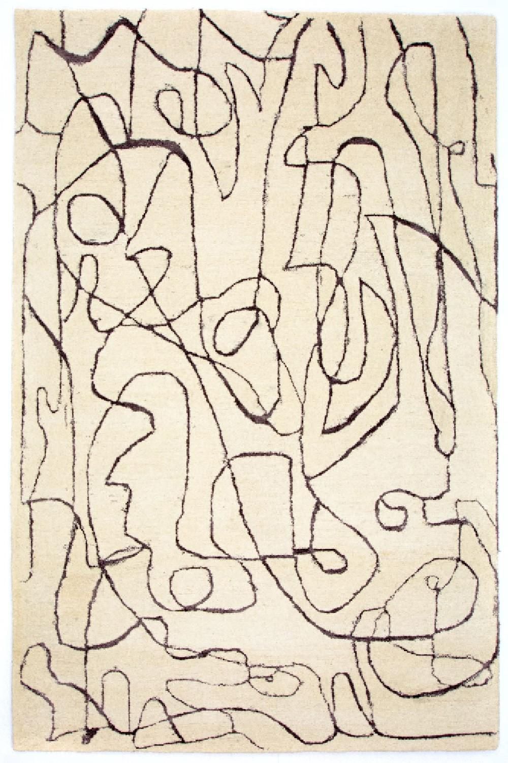 Designerski dywan - 243 x 153 cm - beżowy