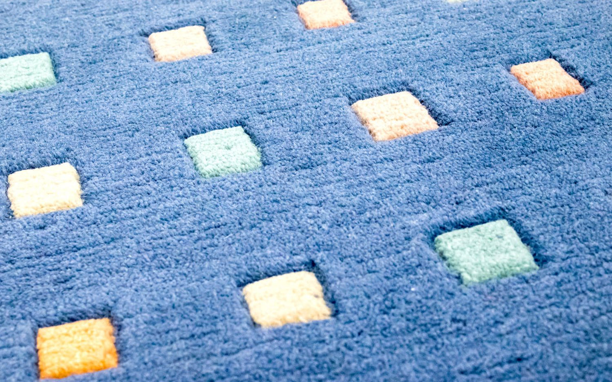 Biegacz Dywan z Nepalu - 240 x 80 cm - ciemnoniebieski