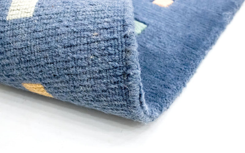 Biegacz Dywan z Nepalu - 240 x 80 cm - ciemnoniebieski