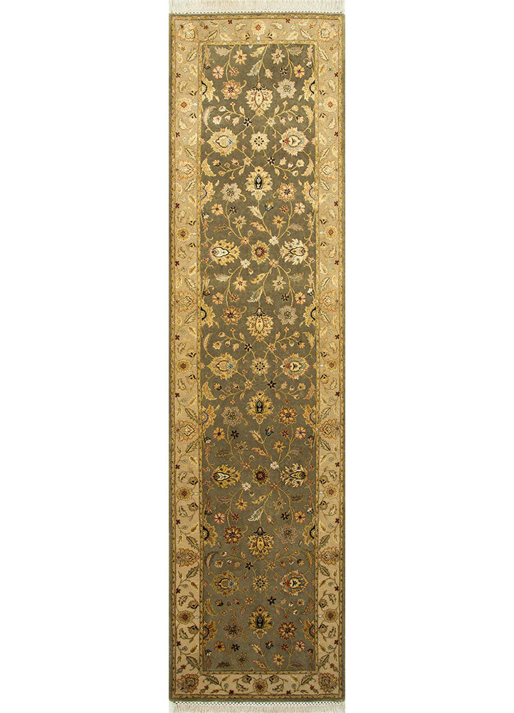 Biegacz Dywan wełniany - 300 x 75 cm - zielona