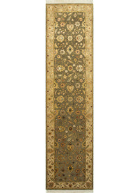 Biegacz Dywan wełniany - 300 x 75 cm - zielona