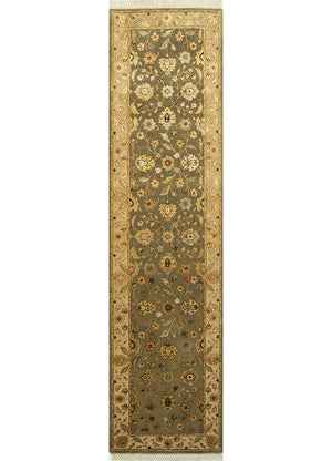 Biegacz Dywan wełniany - 300 x 75 cm - zielona