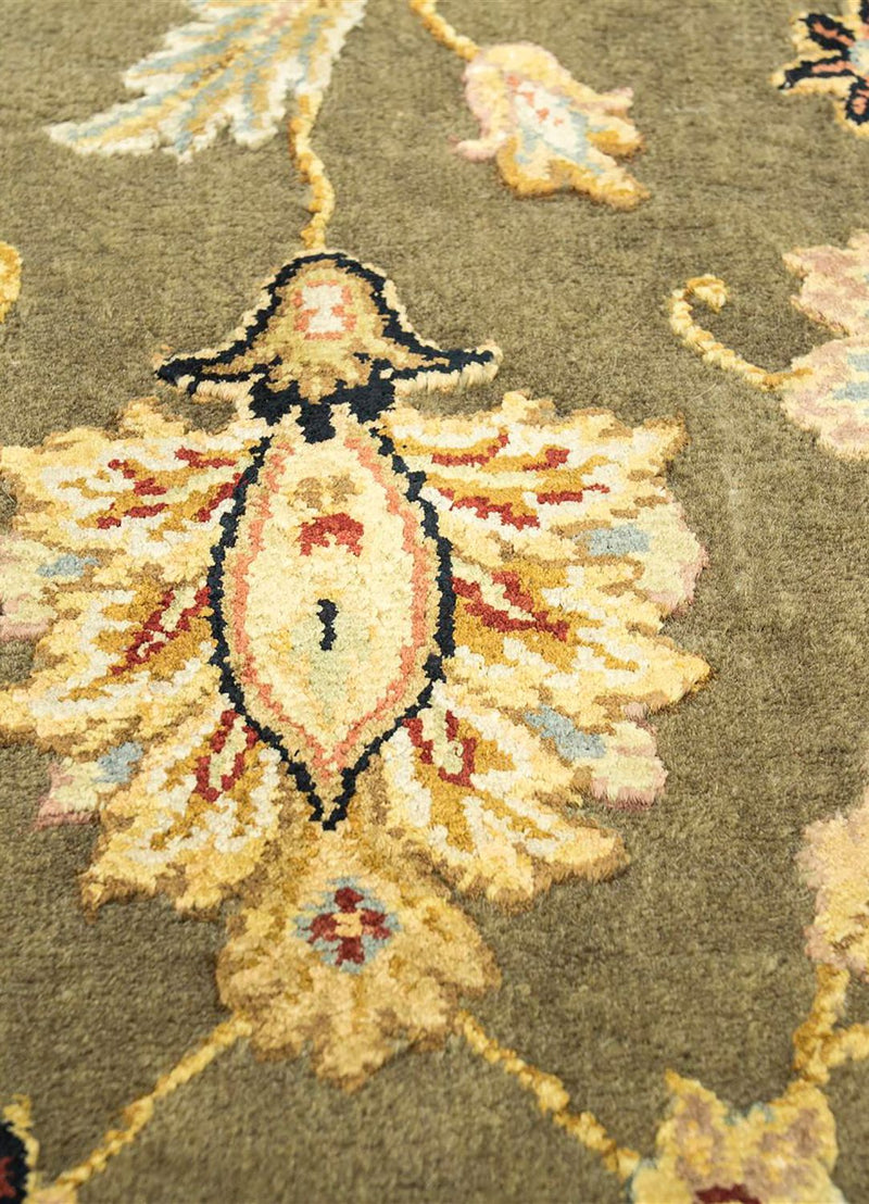 Biegacz Dywan wełniany - 300 x 75 cm - zielona