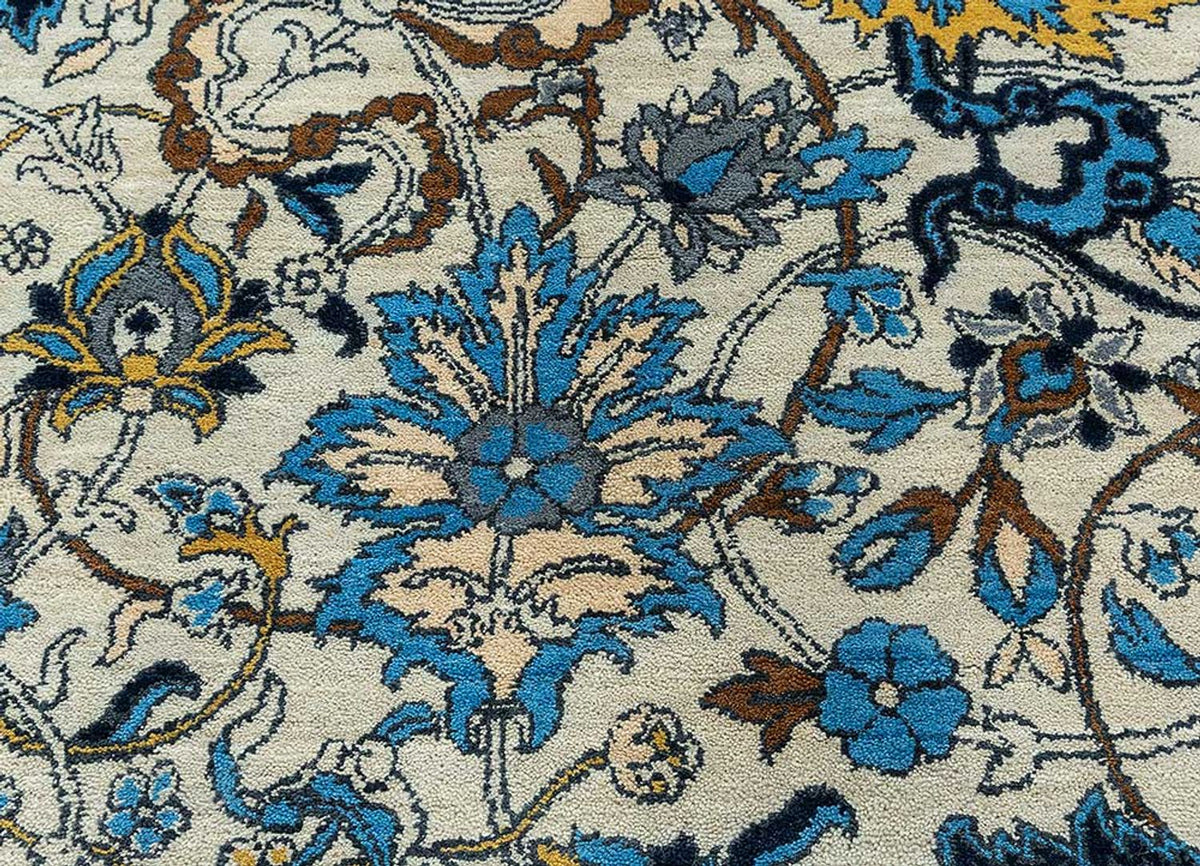 Dywan wełniany - 300 x 240 cm - niebieski