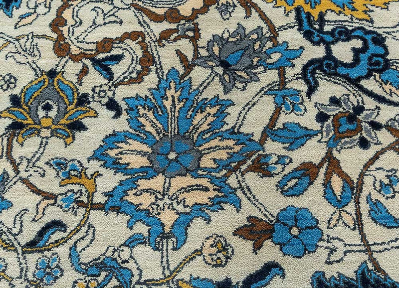 Dywan wełniany - 300 x 240 cm - niebieski