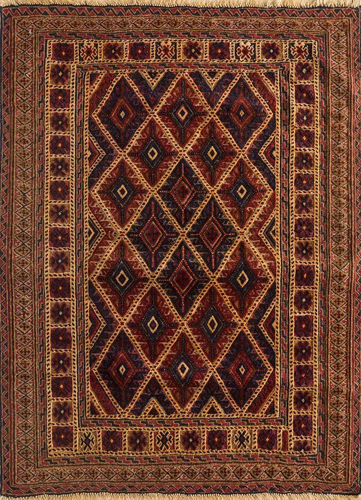 Dywan wełniany kwadratowy  - 120 x 120 cm - złoto