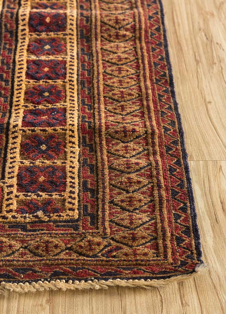 Dywan wełniany kwadratowy  - 120 x 120 cm - złoto