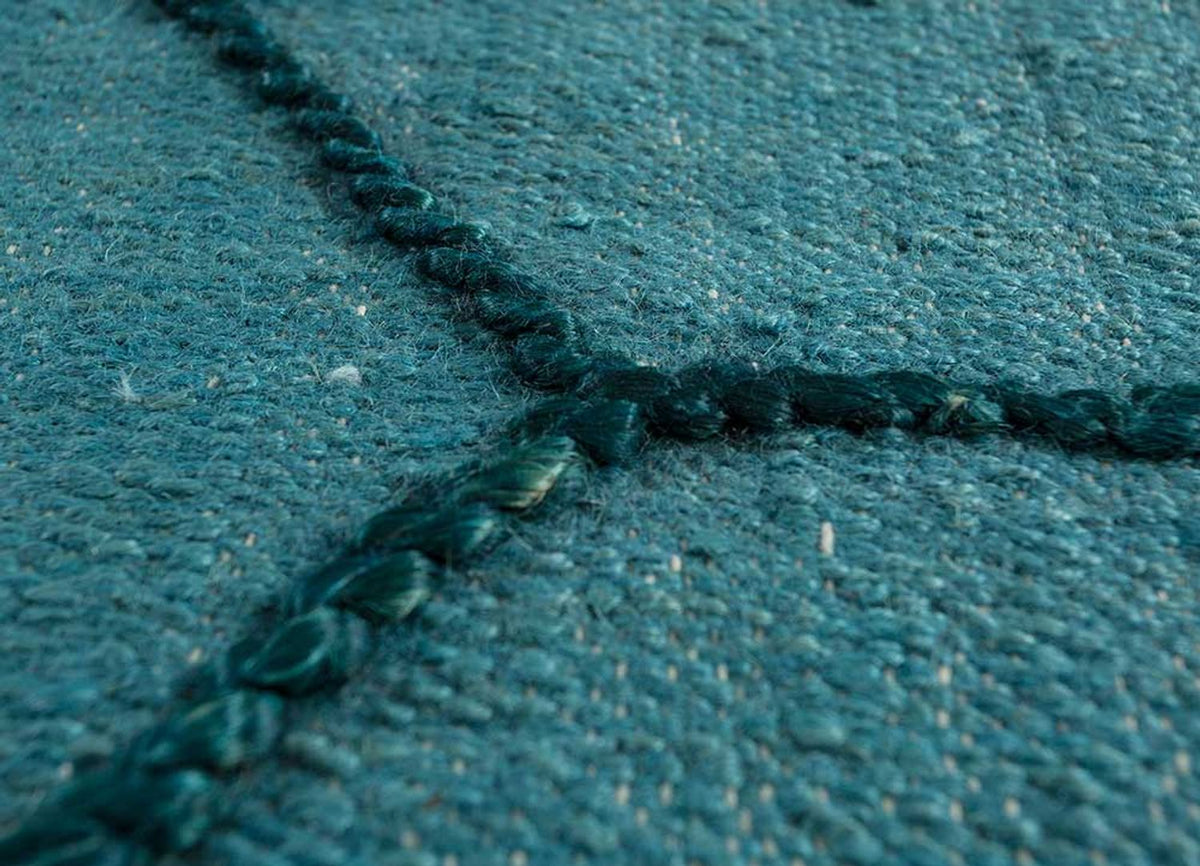 Dywan wełniany - 240 x 150 cm - morski błękit