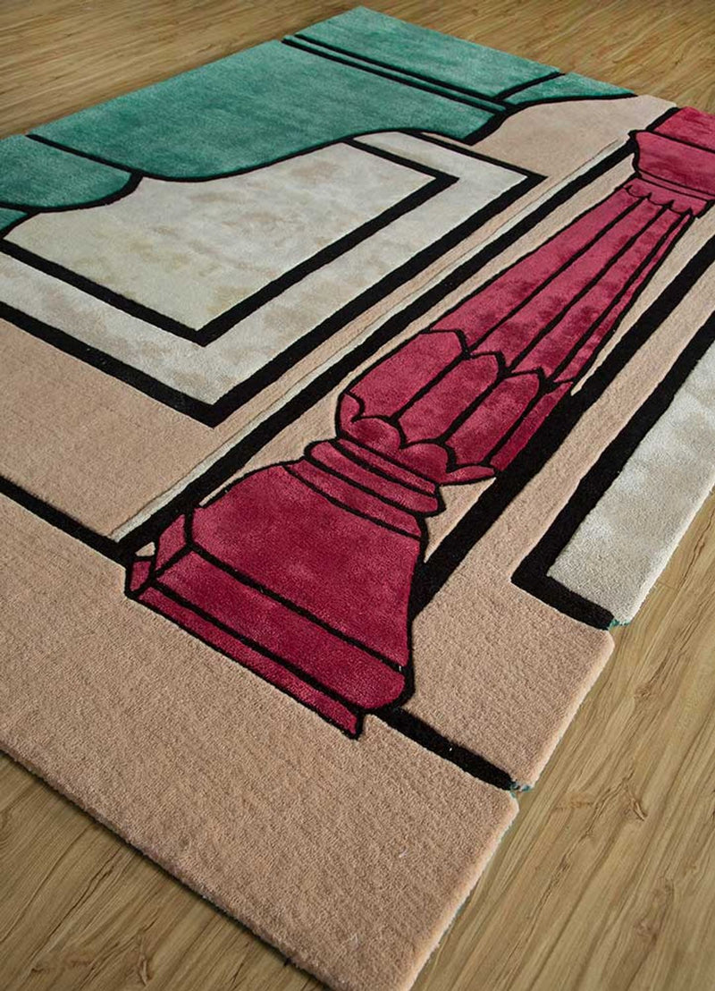 Dywan wełniany kształt specjalny  - 270 x 180 cm - pomarańczowy