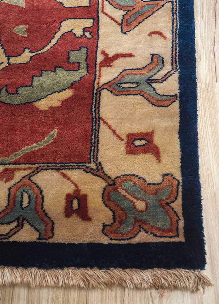 Dywan wełniany - 435 x 360 cm - niebieski