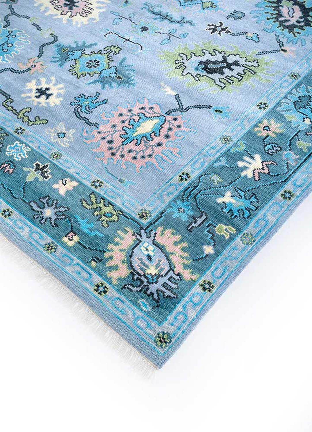 Dywan wełniany - 300 x 240 cm - turkusowy