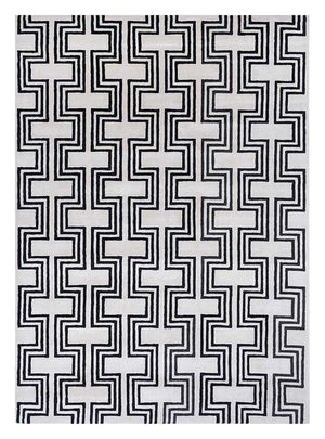 Dywan wełniany - 330 x 240 cm - czarno-biały