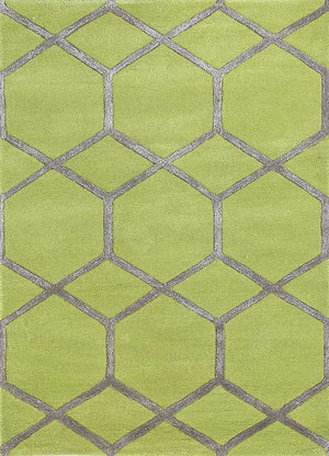 Dywan wełniany - 165 x 105 cm - jasnozielony
