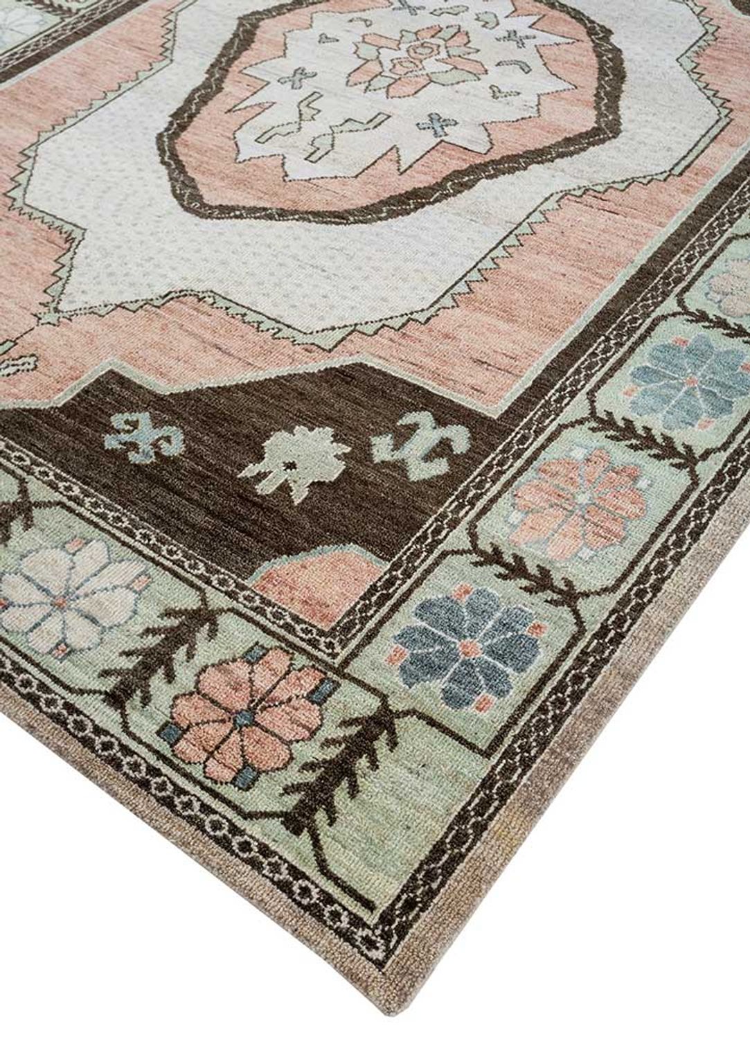 Dywan wełniany - 300 x 240 cm - łososiowy